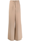 Rochas Wide-leg Drawstring Trousers In Neutrals
