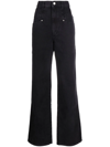 Isabel Marant Lemony High-rise Flared Jeans In Black