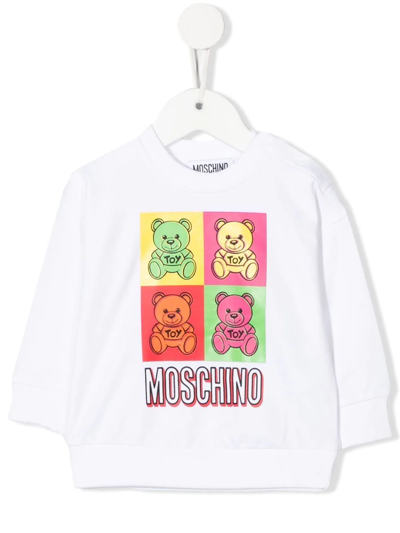 Moschino Babies' Teddy Bear-print Sweatshirt In White