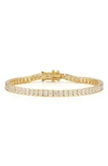Chloe & Madison Plated Sterling Silver & Cz Tennis Bracelet In Yellow Gold
