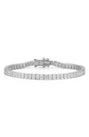Chloe & Madison Chloe And Madison Plated Sterling Silver & Cz Tennis Bracelet In Silver