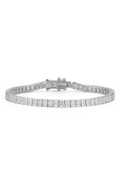 Chloe & Madison Plated Sterling Silver & Cz Tennis Bracelet