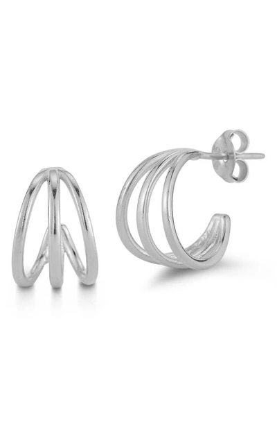 Chloe & Madison Plated Sterling Silver Triple Hoop Earrings