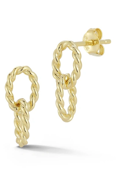 Chloe & Madison Plated Sterling Silver Link Earrings In Yellow Gold