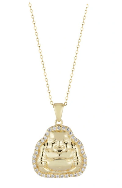 Chloe & Madison 14k Gold Plated Sterling Silver & Cz Buddha Necklace In Yellow Gold