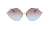 Victoria Beckham Purple Azure Oversized Ladies Sunglasses Vb220s 731 64 In Blue,gold Tone,purple