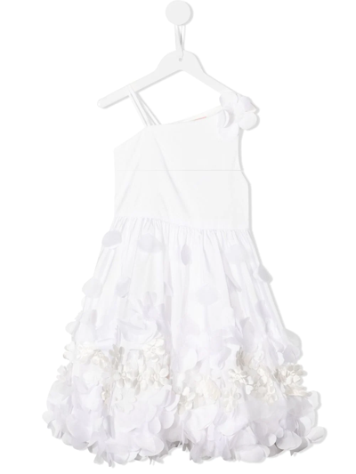 Marchesa Notte Mini Kids' Floral-appliqué Tulle Dress In White