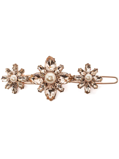 Marchesa Notte Floral-charm Pearl-detail Clip In Gold