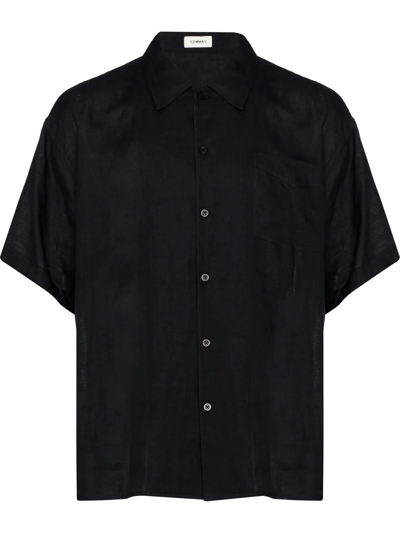 Commas Black Short Sleeve Linen Shirt