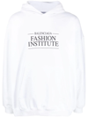 Balenciaga Logo Fashion Institute Oversized Hoodie In White
