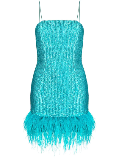 Rebecca Vallance Missing Hours Sequinned Mini Dress In Turquoise
