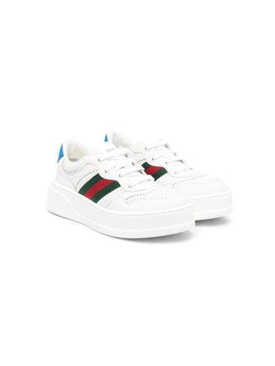 Gucci Kids' House Web Chunky Trainers In White