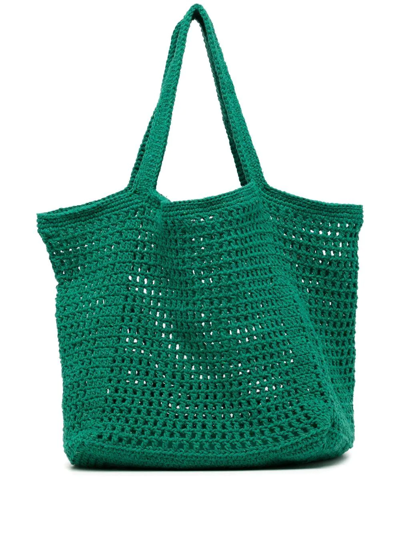 Nannacay Cleo Open-knit Tote Bag In Green