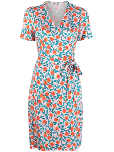 Diane Von Furstenberg Fruit-print Wrap Dress In Multi
