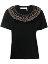 SEE BY CHLOÉ FLORAL-EMBROIDERED COTTON T-SHIRT