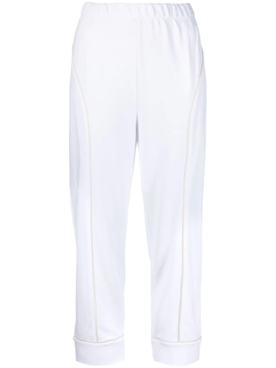 Stella Mccartney Elasticated-waist Zip-up Track Trousers In White