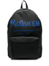 Alexander Mcqueen Metropolitan Graffiti Backpack In Black