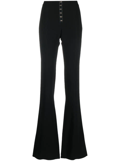 Blumarine Hook-fastening Skinny Trousers In Black