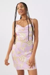 Urban Outfitters Uo Mallory Cowl-neck Slip Dress In Purple Multi