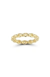 Chloe & Madison Plated Sterling Silver Chain Band Ring In Yellow Gold