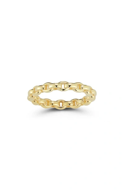 Chloe & Madison Plated Sterling Silver Chain Band Ring In Yellow Gold