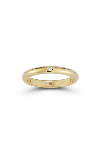 Chloe & Madison Sterling Silver & Cz Band Ring In Yellow Gold
