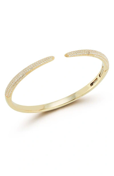 Chloe & Madison 14k Gold Plated Sterling Silver & Cz Hinge Bracelet In Yellow Gold
