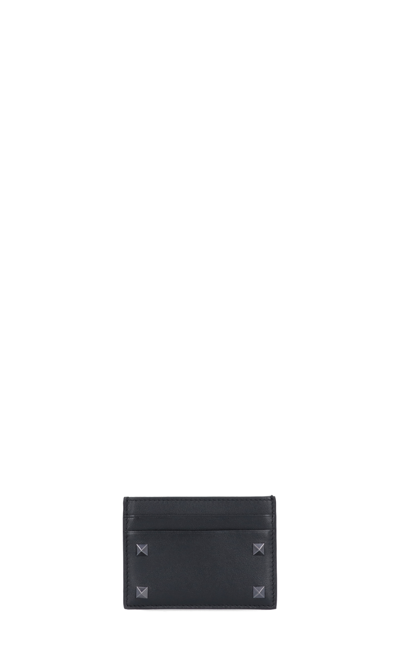 Valentino Garavani Rockstud Leather Card Holder Black