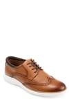 Thomas & Vine Savage Embossed Wingtip Derby In Cognac