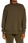 Alo Yoga Refresh Mock Neck Sweatshirt In Dark Olive