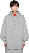 VETEMENTS GRAY EMBROIDERED HOODIE