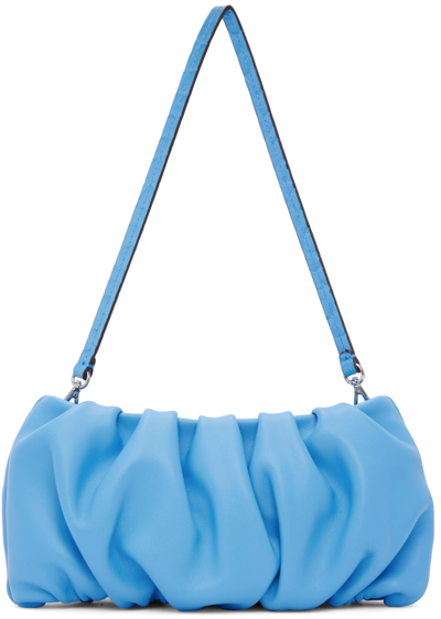 Staud Bean Small Leather Handbag In Blue-med