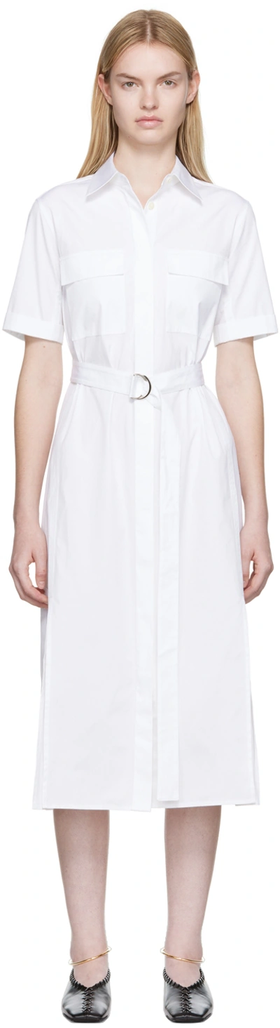 Maria Mcmanus White Organic Cotton Midi Dress In White Poplin