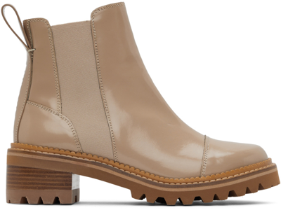 See By Chloé Beige Mallory Chelsea Boots In 251 Dark Beige
