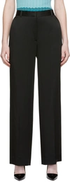 Victoria Beckham Straight-leg Mid-rise Satin Trousers In 1 Black