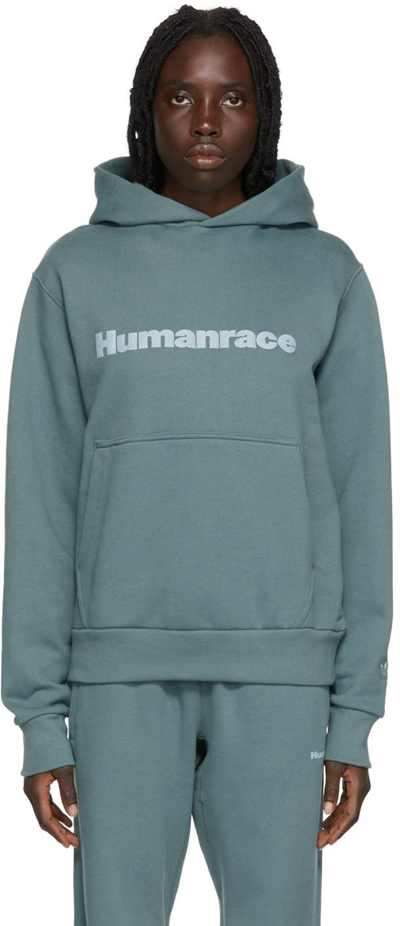 Adidas X Humanrace By Pharrell Williams Green Humanrace Basics Hoodie In Hazy Emerald
