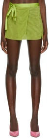 Kathryn Bowen Green Wrap Miniskirt In Lime
