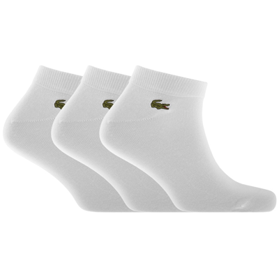 Lacoste Sport Triple Pack Ankle Socks White