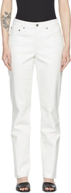Agolde White Lyle Recycled Leather Pants In Lace