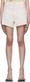 Re/done 90s High-waist Denim Shorts In Vintage White