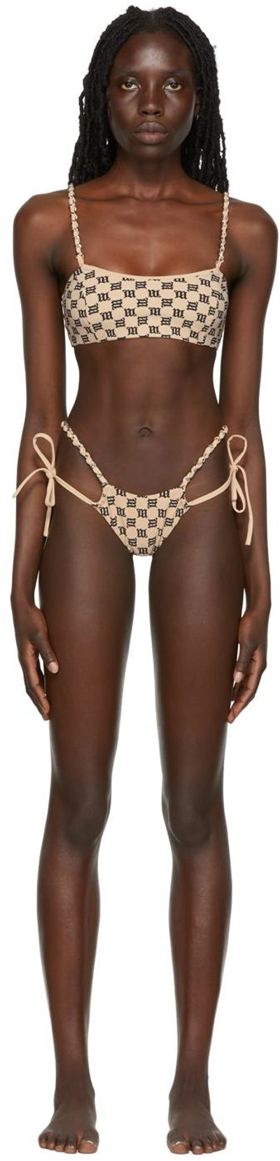 Misbhv Beige Chain Monogram Bikini In Neutrals