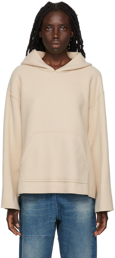 Mm6 Maison Margiela Oversized Pullover Hoodie In 109 Cream