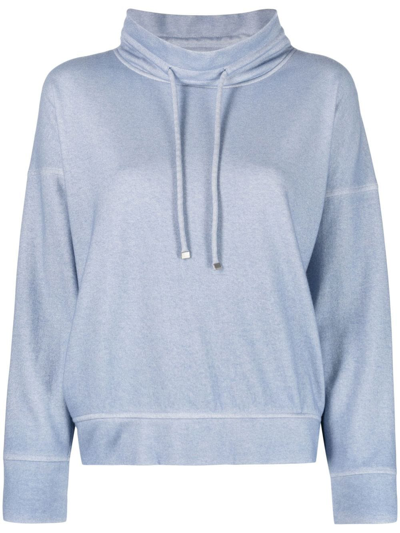 Colombo Drawstring-neck Long-sleeve Sweatshirt In Blue