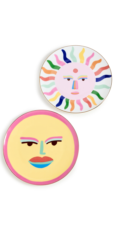 Celiab Planets Salad Plates Set In Multi