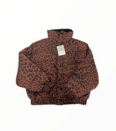 Pre-owned Free People Movement Power House Wild Cheetah Puffer Jacket X Small Rrp £248.00