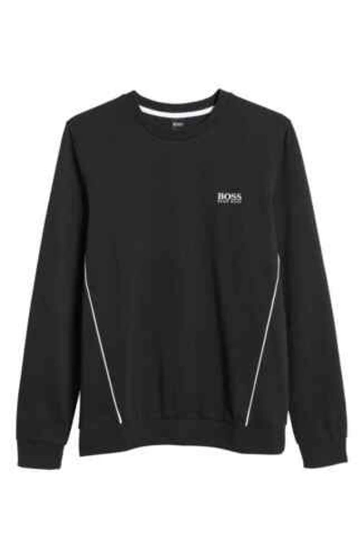 Pre-owned Hugo Boss Men's Black Cotton Logo Tracksuit Sweatshirt