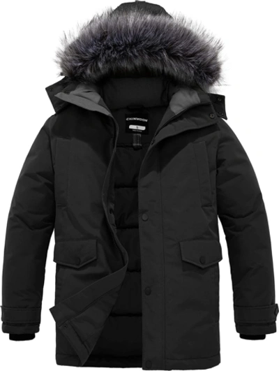 Pre-owned Moon Chin· Men's Seasonal Hooded Warm Jacket Cotton Padded Parka Coat Outdoor M