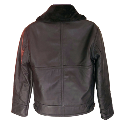 Pre-owned Akl Mens Black B3 Bomber Leather Jacket Raf Flying Aviator Sheepskin Artificial Fur