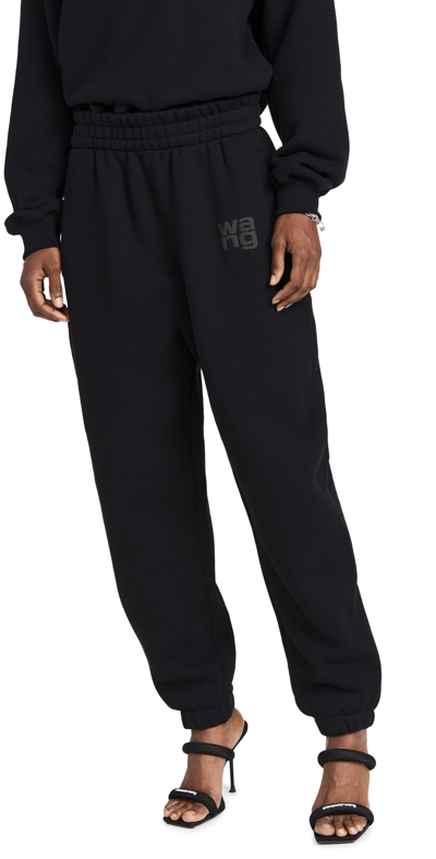 Alexander Wang Relaxed Fit Black Sweatpants With Puff Paint Logo