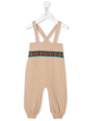 Gucci Gg Fine-knit Sleeveless Romper In Neutrals